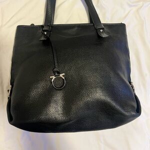 Black leather Salvatore Ferragamo tote bag